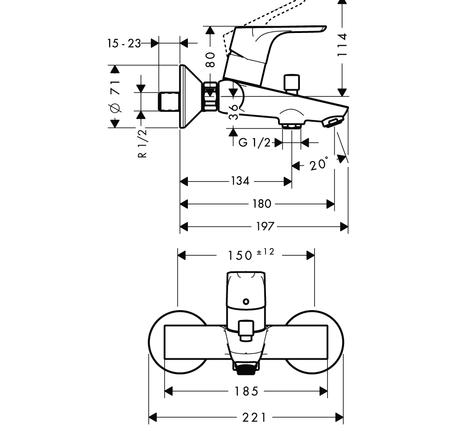 BỘ TRỘN BỒN TẮM FOCUS E2 589.29.301
